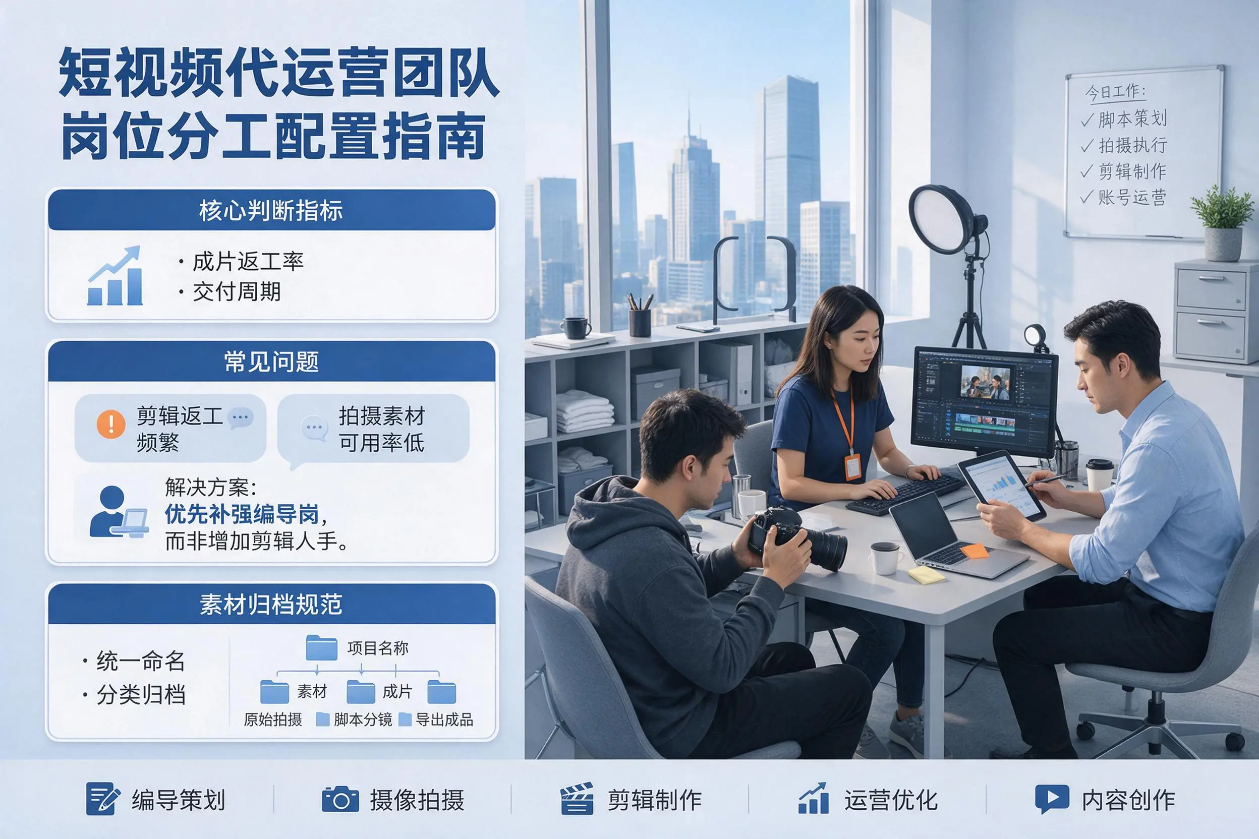 短视频代运营团队如何配置？大理企业岗位分工科普说明