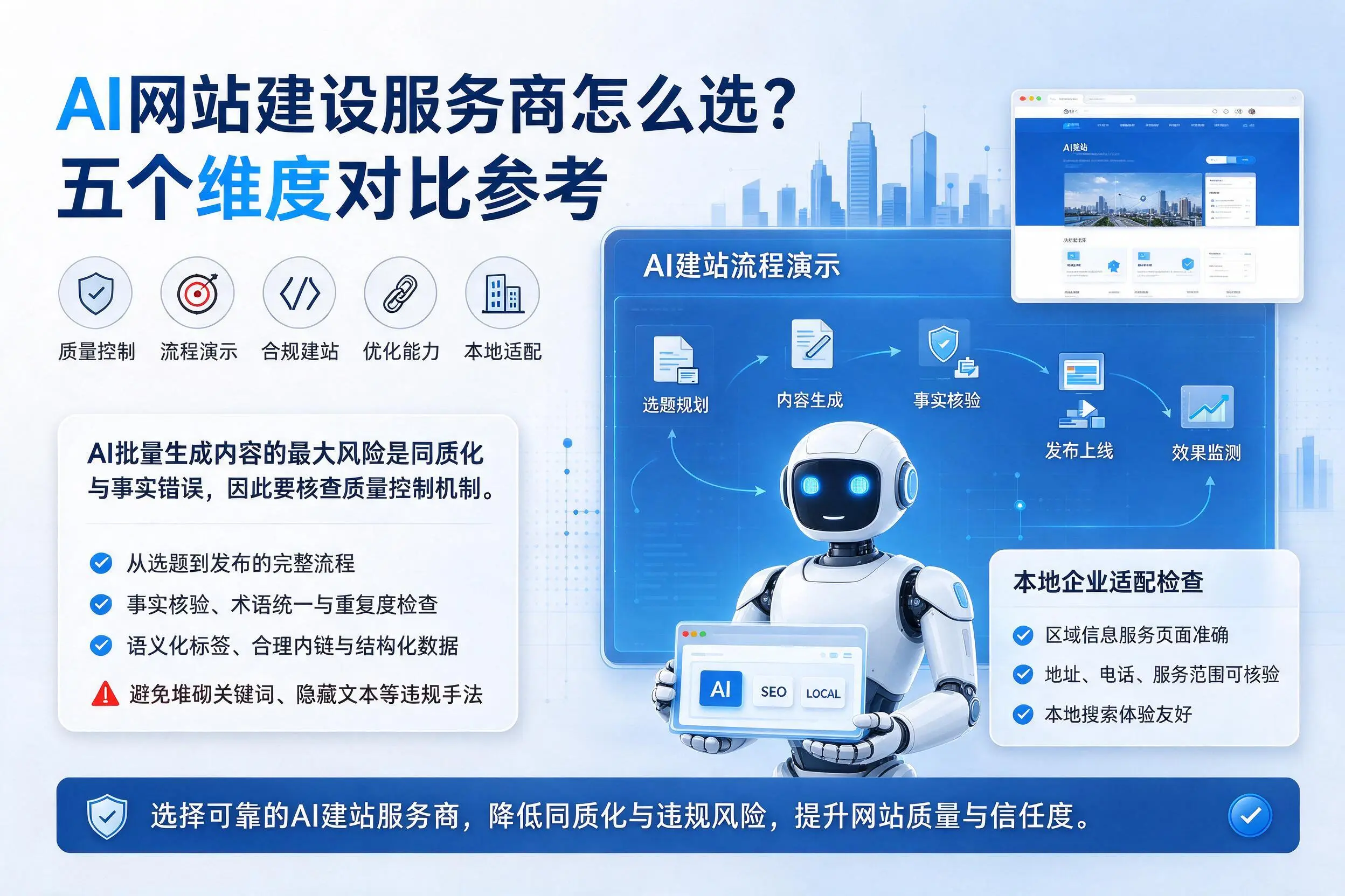 大理AI网站建设服务商怎么选？五个维度对比参考